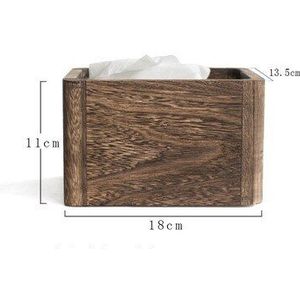 Eenvoudige massief houten tissue doos papierrol lade Thuis hotel servet lade Retro verbrand hout papier doos