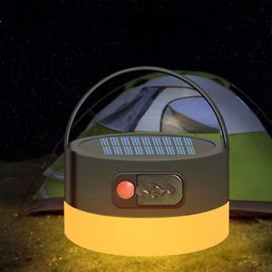 Portable Solar Led Camping Lantaarn Licht Tent Opknoping Zaklamp 4 Verlichting Modi Verstelbare Oplaadbare Emergency Night Lamp