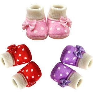 Baby Meisje Laarzen Winter Pasgeboren Warme Platte Schoenen Elastische Slip op Zachte Katoenen Booties Zachte Zool Pluche Kindje Snowboots