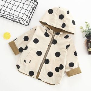 Baby Meisjes Jas En Jas Lente Hooded Jongens Windjack Polka Dot 2 Kanten Te Dragen Peuter Kids Jas Bovenkleding Kleding