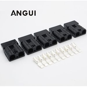 5sets x 600V 50A Zwart grijs rood SH50 Plug Connector Dubbele Pole met koperen Contacten voor Zonnepanelen caravans Batterij