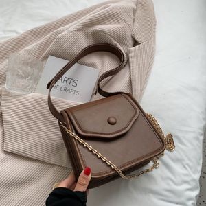 Effen Kleur Dikke Ketting Kleine Pu Lederen Crossbody Tassen Voor Vrouwen 2022 Hit Zomer Schouder Cross Body Bag Dames Handtassen