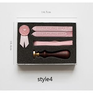 1 Set Retro Lak Zegellak Stempel Set Party Box Envelop Diy Handgemaakte Lint Afdichting Stempel