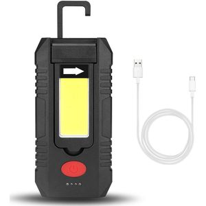 Usb Oplaadbare Camping Lamp Met Sterke Magneet Haak Led Werken Light 4 Modi Licht Super Heldere Cob Led Zaklamp Zaklamp