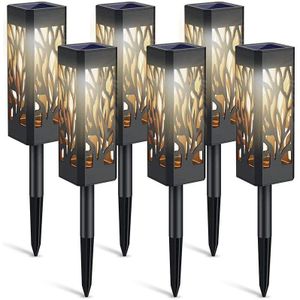 Solar Verlichting Outdoor 6 Pack Tuinverlichting Zonne-energie Met Warm Wit Led Verlichting Waterproof Solar Ornament Lichten