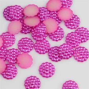 Smiry 100 pcs 14*14mm 6 kleuren Resin Bloem Ronde Kraal Plaksteen Voor Wedding Party Decor DIY Craft supplies Sieraden Accessoires