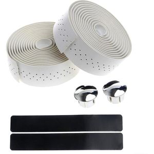 Nieuw 1 paar Bike Handbar Riem Effen Kleur PU Gaten Hand Bar Tape voor Fiets Mountainbike BF88