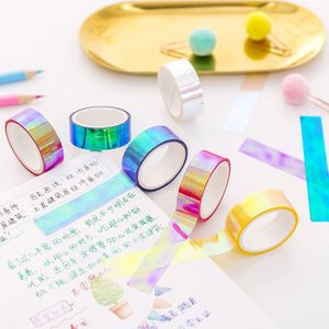 1.5 Cm Breed Cool Geleidelijke Verandering Regenboog Decoratieve Kleurrijke Tape Diy Scrapbooking Afplakband School Office Supply