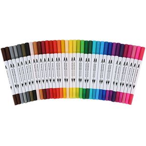 Dual Tip Borstel Pennen Art Markers Borstel Fijne Tip Gekleurde Pennen Set Voor Volwassenen Kleurboek Journal Note Nemen Schrijven planning Ar