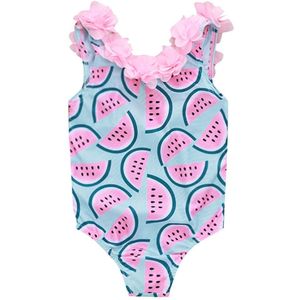 Kinderen Badmode voor Meisjes Polyester Een Stuk Badpak Badpak Bikini Verstoorde Print Strand Mouwloze Outfits Romper K330