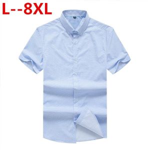 8xl 6xl 4xl Korte Mouw Mannen Kleding Zomer Heren Shirts Casual Slim Fit Plaid Camisa Masculina Katoen Chemise homme