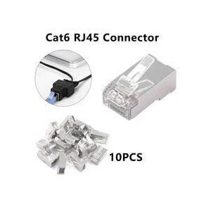 10pcs Cat6 RJ45 Connector 8P8C Modulaire Ethernet Kabel Hoofd Plug vergulde Kat 6 Crimp Netwerk RJ 45 connector Cat6
