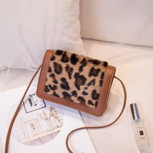 Vrouwen tas winter luxe wilde schoudertas Messenger bag wilde pluche pu luipaard tas