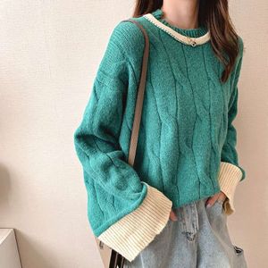 H. Sa Arrivals Winter Casual Pull Truien Twisted Lange Oversized Jumpers Candy Kleur Roze Jumpers Gebreide Pull Femme