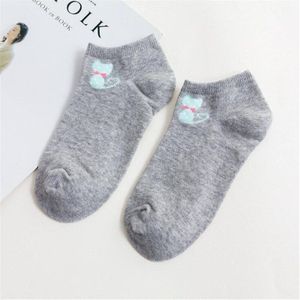 Lente Zomer Herfst Kawaii Vrouwen Korte Sokken Leuke Grappige Harajuku Kawaii Cartoon Kat Katoenen Sokken Voor Vrouwelijke Calcetines Mujer