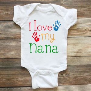 I Love My Nana Leuke Printing Baby Onesie Grappige Katoenen Baby Jongen Meisje Korte Mouw Rompertjes Outfits Zomer Baby Kleding 0-24M