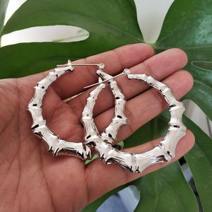 Sohot Trendy Bamboe Hoepel Oorbellen Vrouwen Vrouwelijke Goud Zilver Kleur Klassieke Sieraden