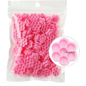 100 Stuks Wegwerp Ringen Voor Wimpers Lijm Ringen Plastic Volume Lash Fan Blossom Lijm Cups Fanning Ring Holder Lash Organizer tool