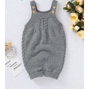 Baby Baby Trui Romper Effen Jongens Meisjes Kleur Mouwloze Knop Jumpsuit Aangekleed Herfst Winter Romper