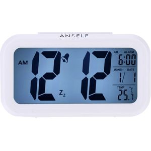 Anself Led Digitale Wekker Herhalen Snooze Licht Geactiveerd Sensor Backlight Tijd Datum Temperatuur Display