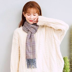 Winter Mode Warme Sjaal Imitatie Kasjmier Plaid Sjaal Dames Sjaal Herfst Koreaanse Kwastje Fabriek Geplooide Sjaal