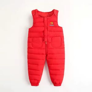 Kinderen Winter Warm Overalls Jongens Winter Dikke Broek Down Katoen Kids Overalls Voor Meisjes 0-5 Jaar Kinderen Jumpsuit broek