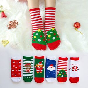 6 Paar Jaar Sokken Baby Meisjes Jongens Kids Sokken Kinderen Badstof Sneeuwvlok Elanden Kerstman Kerst Beer stuff