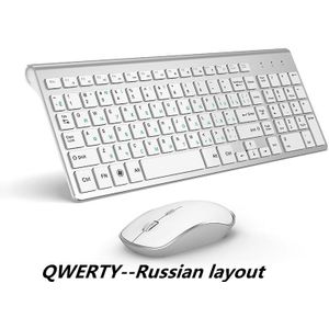 Draadloze Toetsenbord Muis, Full Size Met Numerieke Toetsen 。 compatibel Met Imac Mac Pc Laptop Tablet Computer Windows (Zilver Wit)