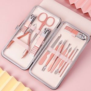 7/10/12/16/18 Pcs Rose Gold Rvs Nagelknipper Set Draagbare Manicure Pedicure Schaar Reizen nail Toe Cutter Care