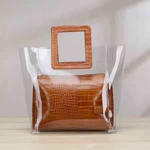Amberler Vrouwen Handtas Schoudertas Pvc Dames Kleine Transparante Crossbody Tas Voor Vrouwen Mode Messenger Bags