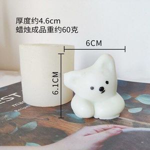 Gekanteld Hoofd Beer Siliconen Mal Aromatherapie Kaars Mal Voor Kaars Maken Auto Cup Wax Decoratie Bakken Siliconen Mal