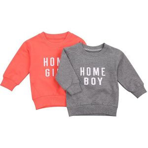 0-24M Pasgeboren Baby Jongen Meisje Met Lange Mouwen Brief Print Sweater Hoodies Casual Herfst Kleding