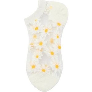 Korea Daisy Sokken Vrouwen Transparante Dunne Chiffon Sokken Enkel Harajuku Korte Bloem Grappige Sokken Vrouwelijke Streetwear Calcetines
