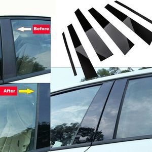 6Pcs Abs Autoruit B-Pijlers Sticker Trim Voor Bmw 3 Serie E90 2005