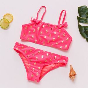 Gebroeid Ananas Bikini Voor Meisje Tankini Suits Baby Meisjes Zomer Badpakken Bikini Sets