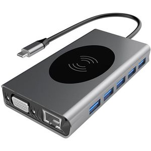 14 / 15 In 1 Usb Type C Hub Met Hdmi RJ45 Vga Usb Hub 3.0 Adapter Dock Sd-kaart reader USB-C Hub Type-C Plitter Voor Macbook Pro