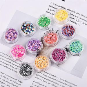 12 Flessen/Set Bloem Fruit Polymeer Klei Sprinkles Kleurrijke Voor Diy Ambachten Tiny Leuke Bonbon Snoep Plastic Klei Modder deeltjes