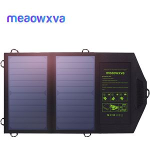 Meaowxva Draagbare Zonnepaneel Oplader Usb Output 5V 10W Opvouwbare Buiten Mobiele Solar Battery Power Voor Smart Telefoon