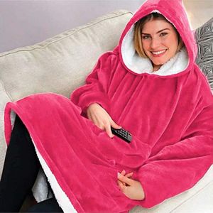 Oversized Hoodies Sweatshirt Vrouwen Winter Hoodies Fleece Giant Tv Deken Met Mouwen Trui Mannen Vrouwen Hoody Sweatshirts