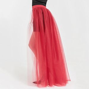 Vrouwen Maxi Lange Tule Overrok Afneembare Rokken Voor Partij Jassen Floor Lengte Bruiloft Bruidsmeisje Lolita Mesh Petti