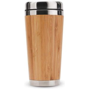 Bamboe Koffie Cup Roestvrij Staal Koffie Mok Met Lekvrije Cover Geïsoleerde Koffie Bijbehorende Beker Herbruikbare Cup