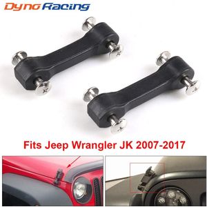 Zwarte Kap Klink Upgrade Kit Stopt Schudden Rammelaar Voor Jeep Wrangler Jk 2007 Motorkappen Hood Lock