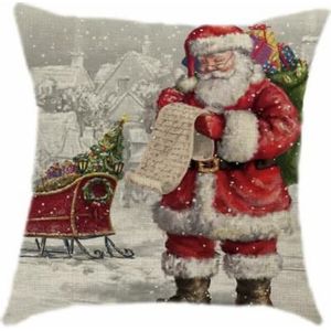 Kerstboom Kerstman Elanden Gooi Pillowed Caseed Kussen Bedekt Home Sofa Decor