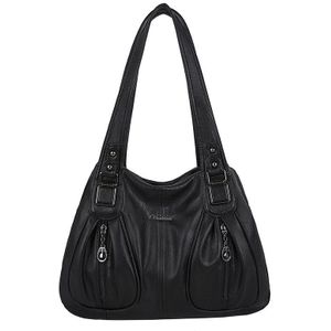 Vintage Hobo Tassen Vrouwen Lederen Zwarte Vrouwen Handtassen Eenvoudige Tote Shopper Bag Vrouwelijke Effen Kleur Schoudertassen