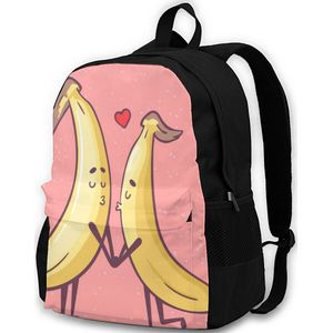 Mannen Womencute Valentijnsdag Cartoon Banaan Rugzak Studenten Hoge Midden Schooltassen Voor Laptop Reizen Rugzakken