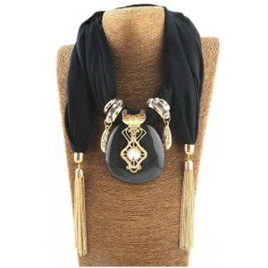 Vintage Sjaal Ketting Natuursteen Hanger Voor Vrouwen Fringe Tassel Kettingen Verklaring Sieraden