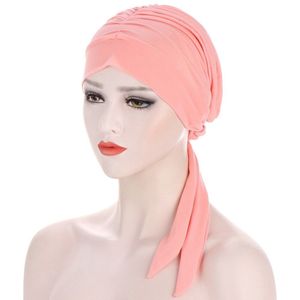 Moslim Tulband Hoed Voor Vrouwen Pre-Gebonden Chemo Mutsen Caps Bandana Hoofddoek Head Wrap Voor Kanker Haar Accessoires