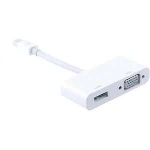 Zihan Mini Displayport Thunderbolt-Naar-vga & Hdmi Adapter Kabel 2 In1 Voor Apple Macbook & Air & Pro & imac