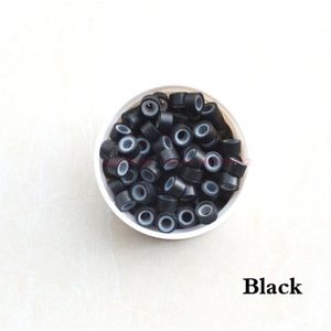 1000 stuks Ringen 5*3*3mm Siliconen Aluminium Ring Zwart Bruin Blond 5 Kleuren Voor Micro Ring hair Extensions/Pruik Gereedschap Accessoire