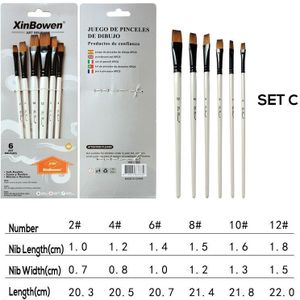 Olieverf Penselen Set Voor Art Olie Aquarel Artist Canvas Synthetisch Nylon Tips 6 Pack Schilderen Kunst Levert Borstel pennen